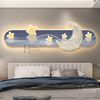 Tranh Đèn LED Cắt 3D Mặt Trăng Ngôi Sao Trang Trí Phòng Khách, Quán Cà Phê OHA Decor