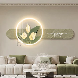 Tranh Đèn LED 3D Hoa Tulip Xinh Đẹp Trang Trí Phòng Khách, Quán Cà Phê Xưởng Giá Rẻ