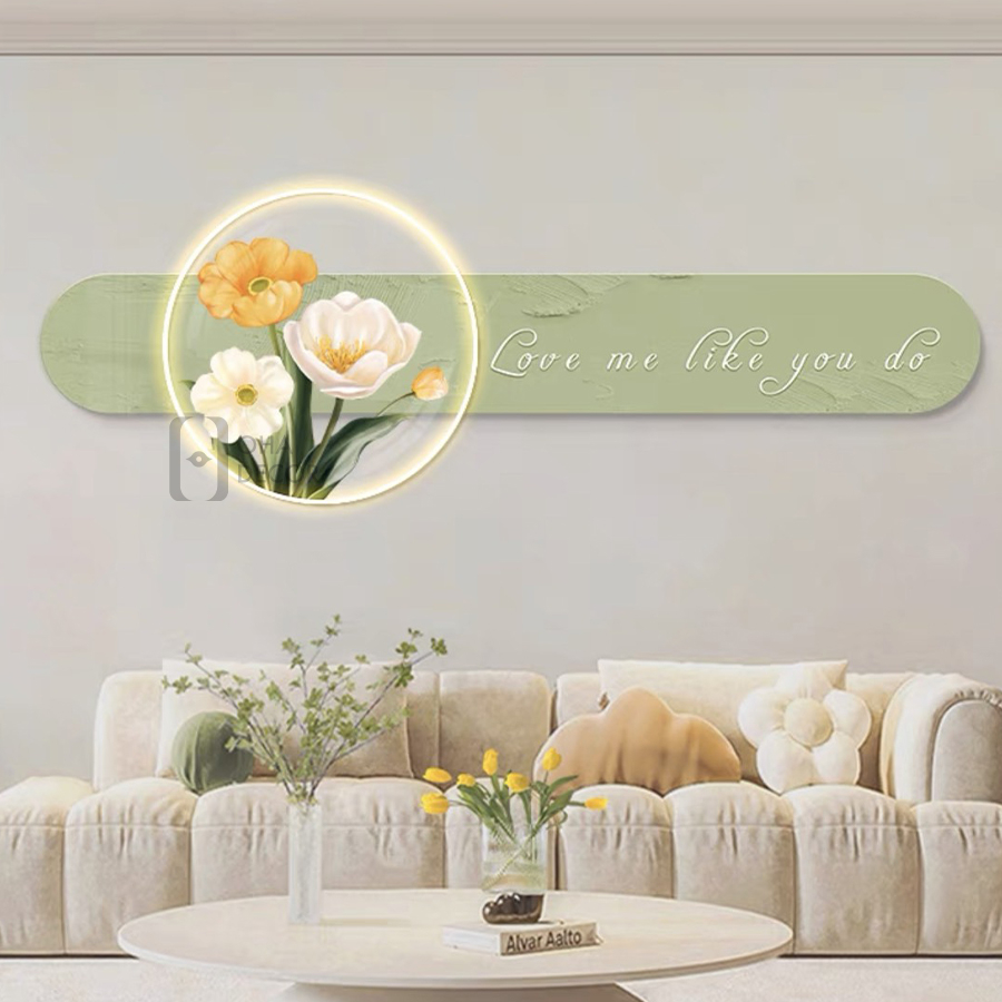 Tranh Đèn LED 3D Hoa Đẹp Xinh Trang Trí Phòng Khách, Quán Cà Phê OHA Decor