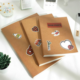 Sổ Ghi Chép A5/B5 256 Trang bìa giấy Kraft DIY (kèm sticker) Tổng hợp