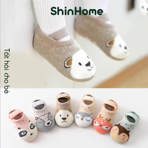 Tất hài cổ ngắn chống trượt, có dây cho bé trai bé gái sơ sinh 0-2 tuổi ShinHome Baby