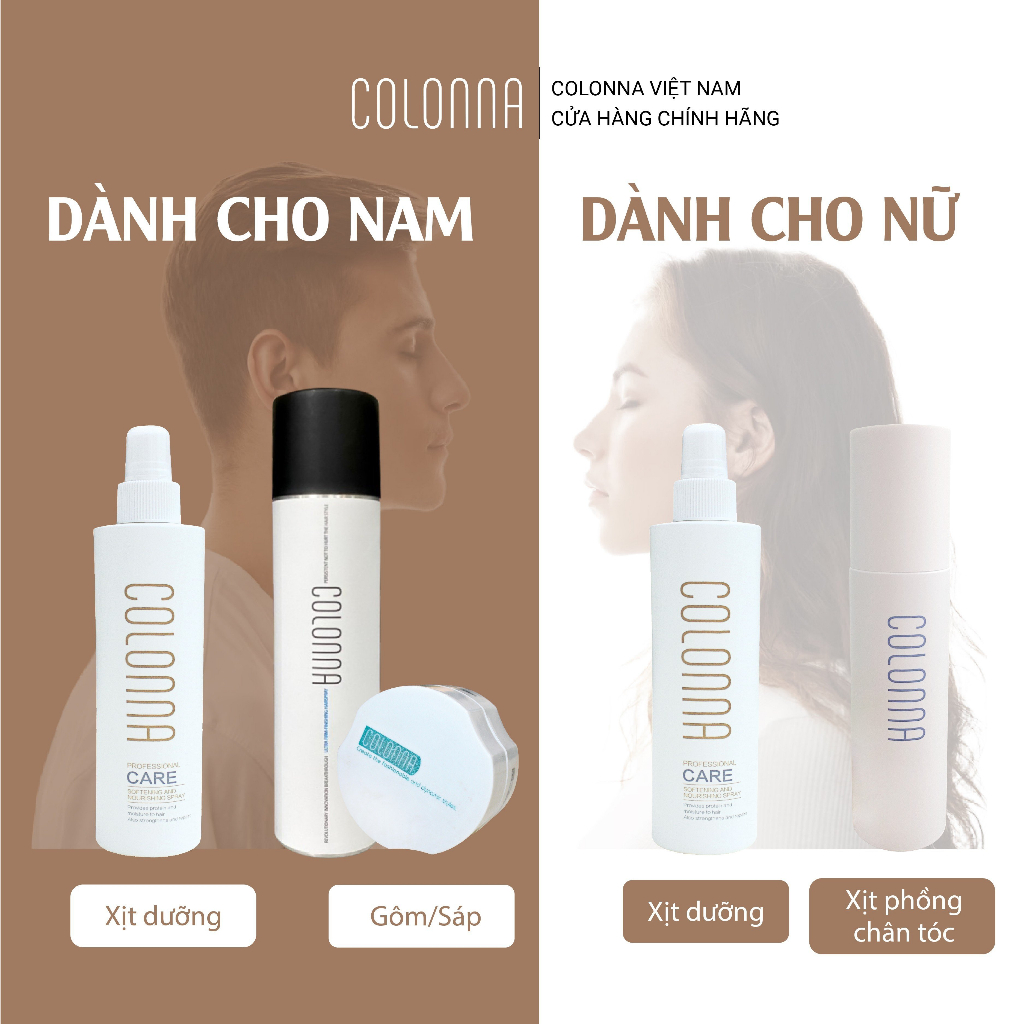Xịt Dưỡng tóc Colonna - gỡ rối tóc tiện dụng, bảo vệ tóc khỏi nhiệt máy sấy, dưỡng tóc sau hóa chất