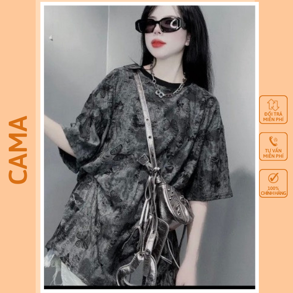 Áo thun nữ form rộng tay lỡ mài rách 2 lớp chất cotton phong cách Hàn ...