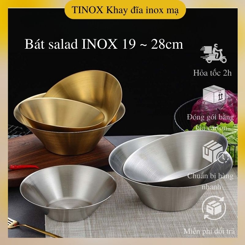 Bát Inox Đựng Salad TAMUSHOP92 Tô Mỳ Lạnh Hàn Quốc Tô Trộn Bột Mạ Màu ...