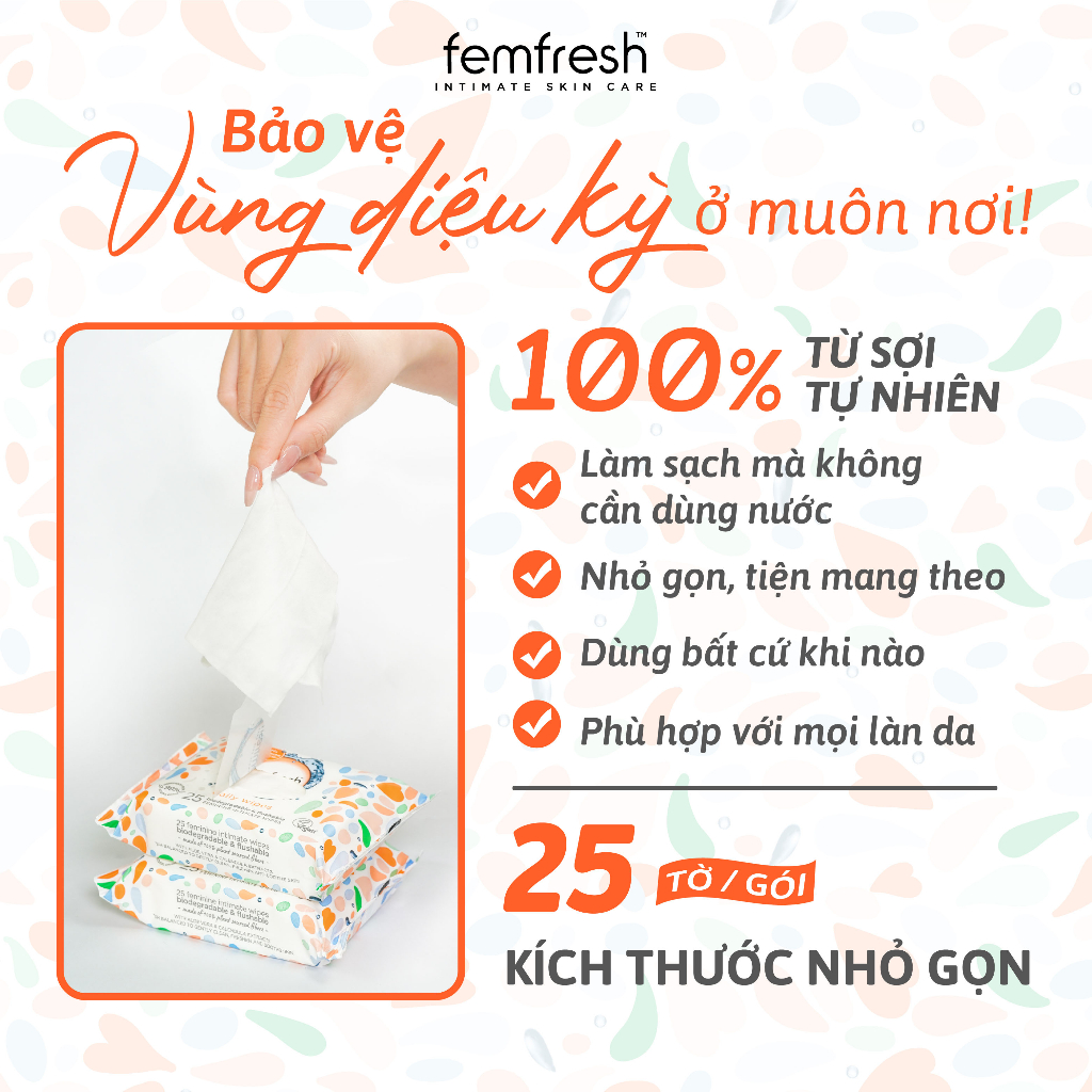 Ảnh Khăn giấy ướt vệ sinh vùng kín phụ nữ cao cấp Femfresh Anh Quốc 4