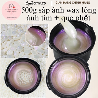 [ CHE TÊN] 500g Sáp wax lông nóng ánh tím cao cấp siêu bám lông thơm nhẹ tẩy mọi loại lông kể cả lông cứng ngắn Lyihome