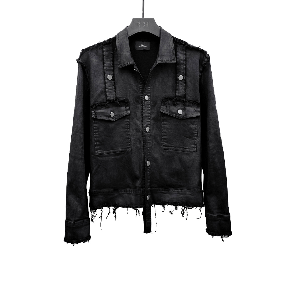 Áo khoác denim rách Waxed RICH - AK055 | Shopee Việt Nam