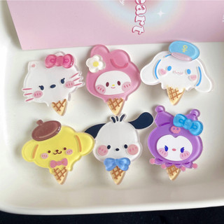 MEOWU Kẹp tóc mái hoạt hình Sanrio Pochacco Kuromi Cinnamon Melody pastel