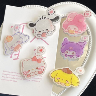 MEOWU Kẹp tóc mái hoạt hình Sanrio Pochacco Kuromi Cinnamon Melody pastel