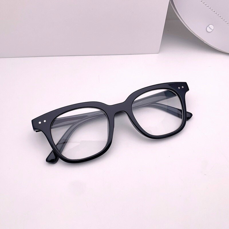 Kính cận thời trang nam nữ chữ V cao cấp mắt kính không độ chống ánh sáng xanh phong cách Hàn Quốc HANASO 046
