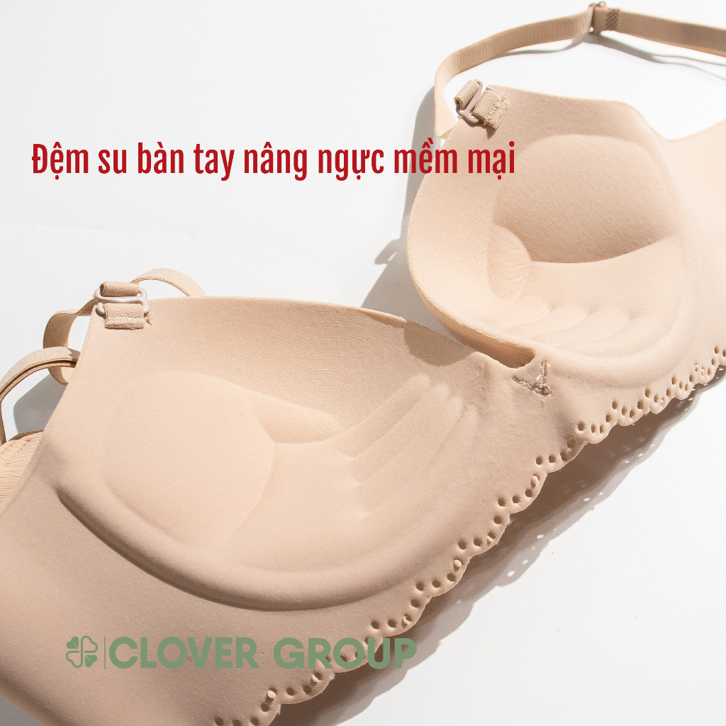 Áo Ngực Không Gọng Nâng Ngực Gân Tâm Đệm Dày Đúc Su Hình Bàn Tay ChichiBra A60