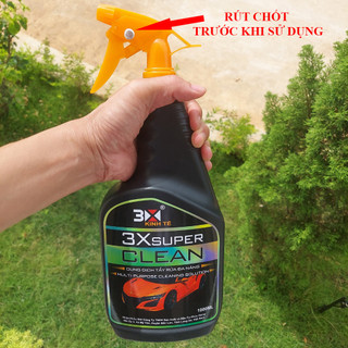 DUNG DỊCH RỬA XE TẨY DẦU MỠ 3X SUPER CLEAN 1000ML DÙNG TRÊN MỌI BỀ MẶT HÀNG CHÍNH HÃNG