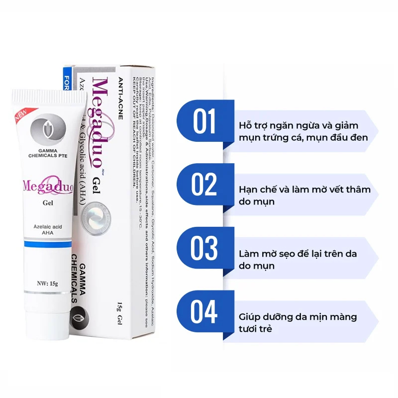 Ảnh Gel Dưỡng Hỗ Trợ Giảm Mụn, Làm Mờ Thâm Mụn Megaduo Anti-Acne Gel 15g 2