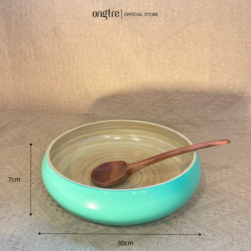 Bát Tre Cuốn ONGTRE Size 30cm Cao Cấp - Bát Tre Lớn, Tô Tre Tự Nhiên Đựng Trái Cây, Salad, Bánh Kẹo, Trang Trí