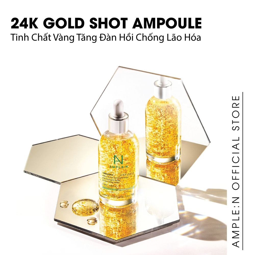 Ảnh Tinh Chất Vàng Tăng Đàn Hồi Chống Lão Hóa AMPLE:N 24K Gold Shot Ampoule 2