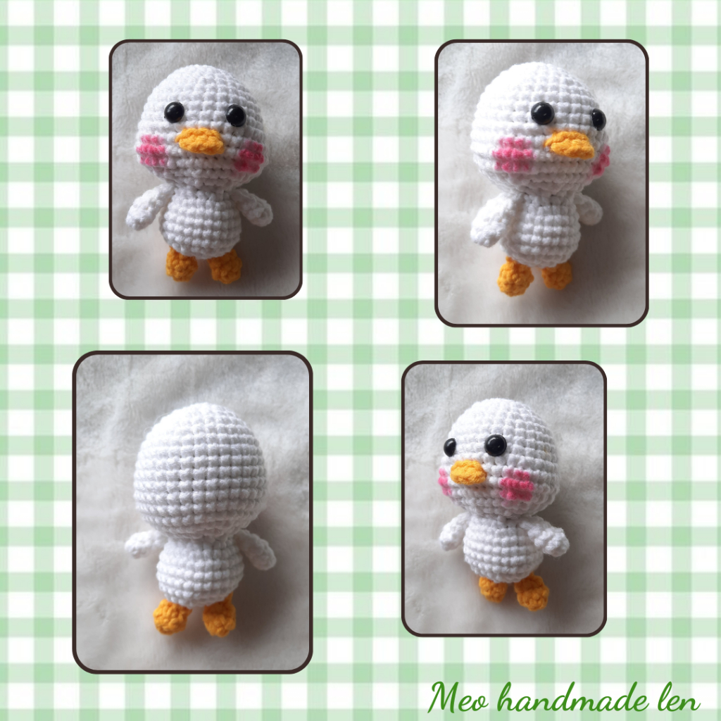 Móc khóa Vịt đội mũ ếch - handmade len - Crochet - Amigurumi