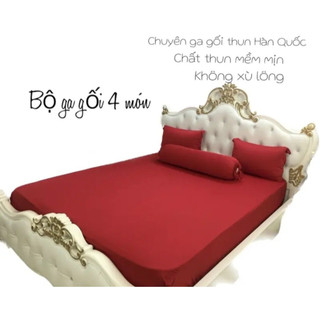 📌GIÁ SỈ📌 Bộ Ga Gối Thun Hàn Quốc Nằm Thoáng Mát Bền Đẹp, Bộ 4 Món Đủ Size, Mền Chần Bông_Chăn Ga Sỉ
