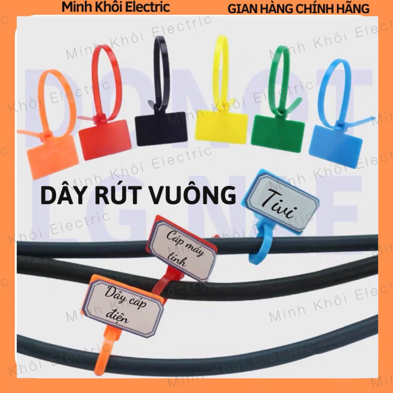 Dây rút nhựa vuông trắng 100c kích thước 20cm,dây thít nhựa đánh dấu ...