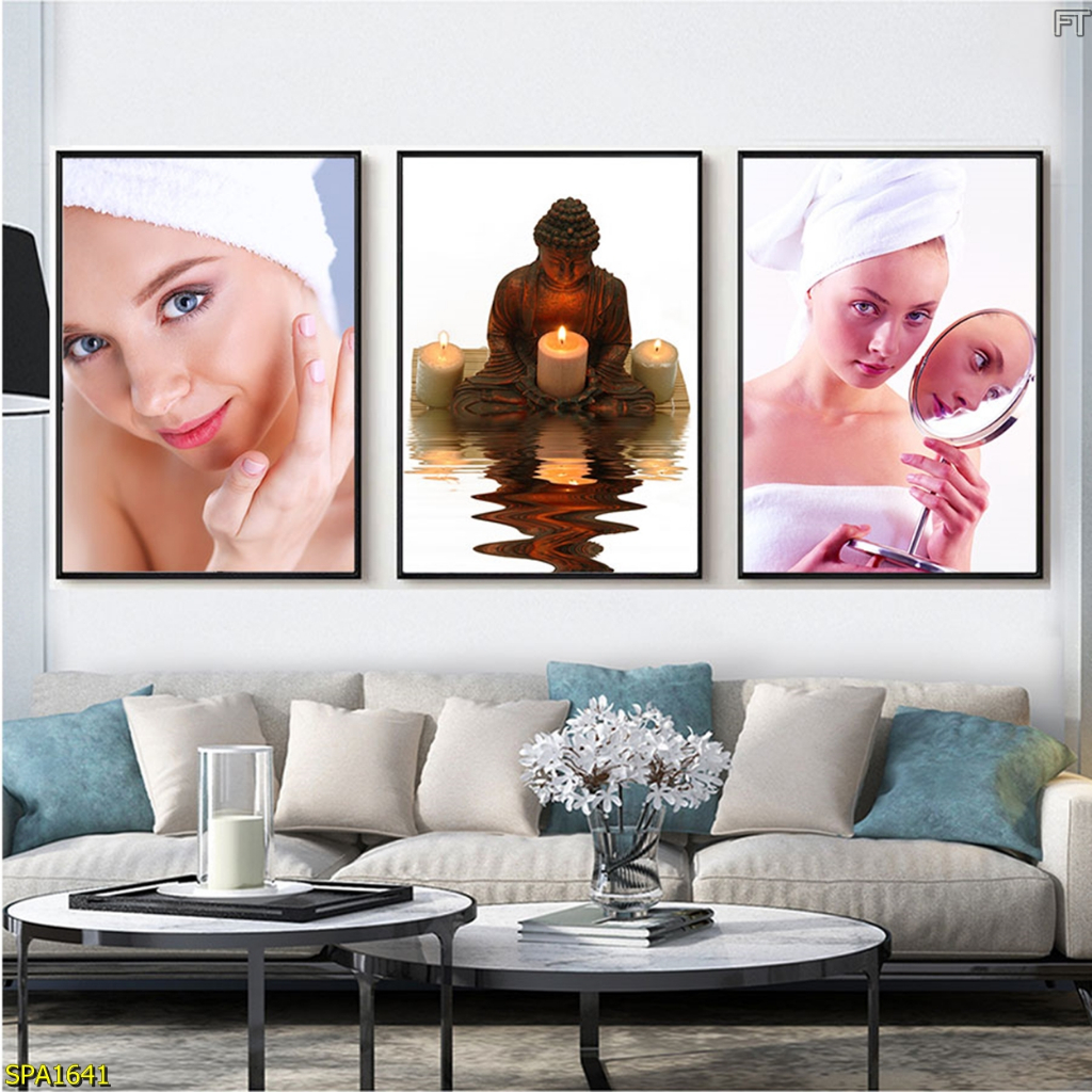 Bộ 3 Tranh Tráng Gương Cao Cấp Cô Gái Làm Đẹp