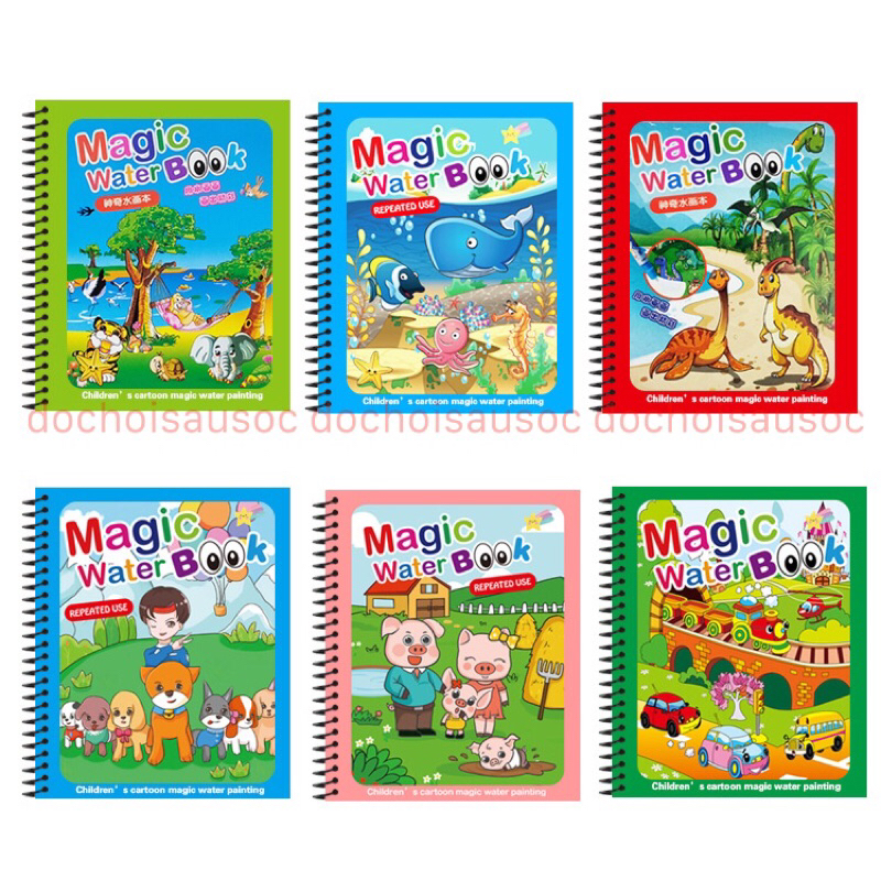 Tranh Tô Màu Nước Ma Thuật, Sách Tập Tô Thần Kỳ, Magic Water Book Cho Bé Giá Tốt Với Nhiều Chủ Đề Tặng Kèm 1 Bút Tô Màu