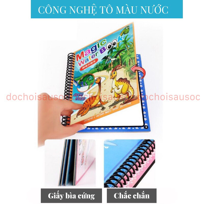 Tranh Tô Màu Nước Ma Thuật, Sách Tập Tô Thần Kỳ, Magic Water Book Cho Bé Giá Tốt Với Nhiều Chủ Đề Tặng Kèm 1 Bút Tô Màu