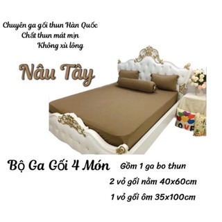 [ĐỦ SIZE] Bộ Ga Gối Thun Hàn Quốc Thoáng Mát, Đủ Size Từ 1m Đến 1m8, Bộ 4 Món Ga Gối Bền Đẹp_Giá Rẻ