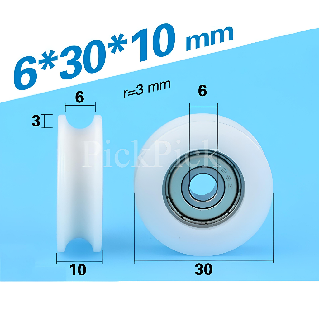Bộ 2 ròng rọc nhựa 6x30x10mm-vòng bi ròng rọc-bánh xe ròng rọc-con lăn ...