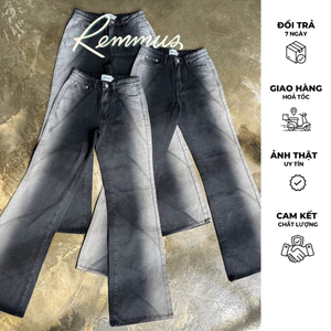 Half Tone Jeans - Quần jeans suông 2 tone màu lạ mắt Remmus dành cho nữ