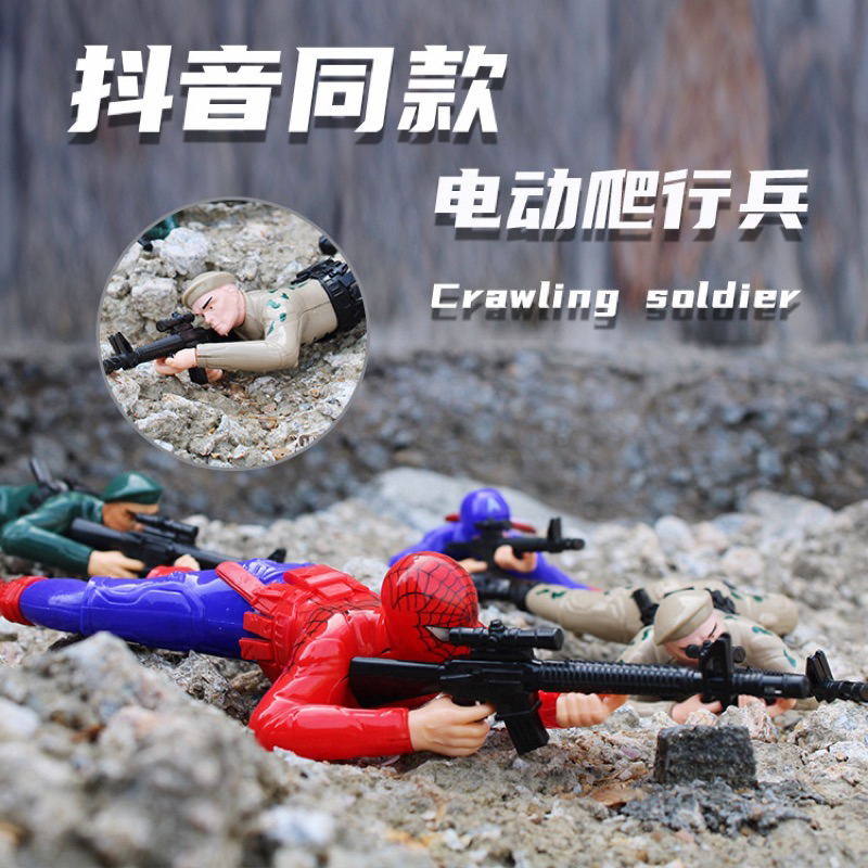 đồ chơi cho bé trai Người nhện vừa bò bắn súng chạy pin có âm thanh,đồ chơi cho bé