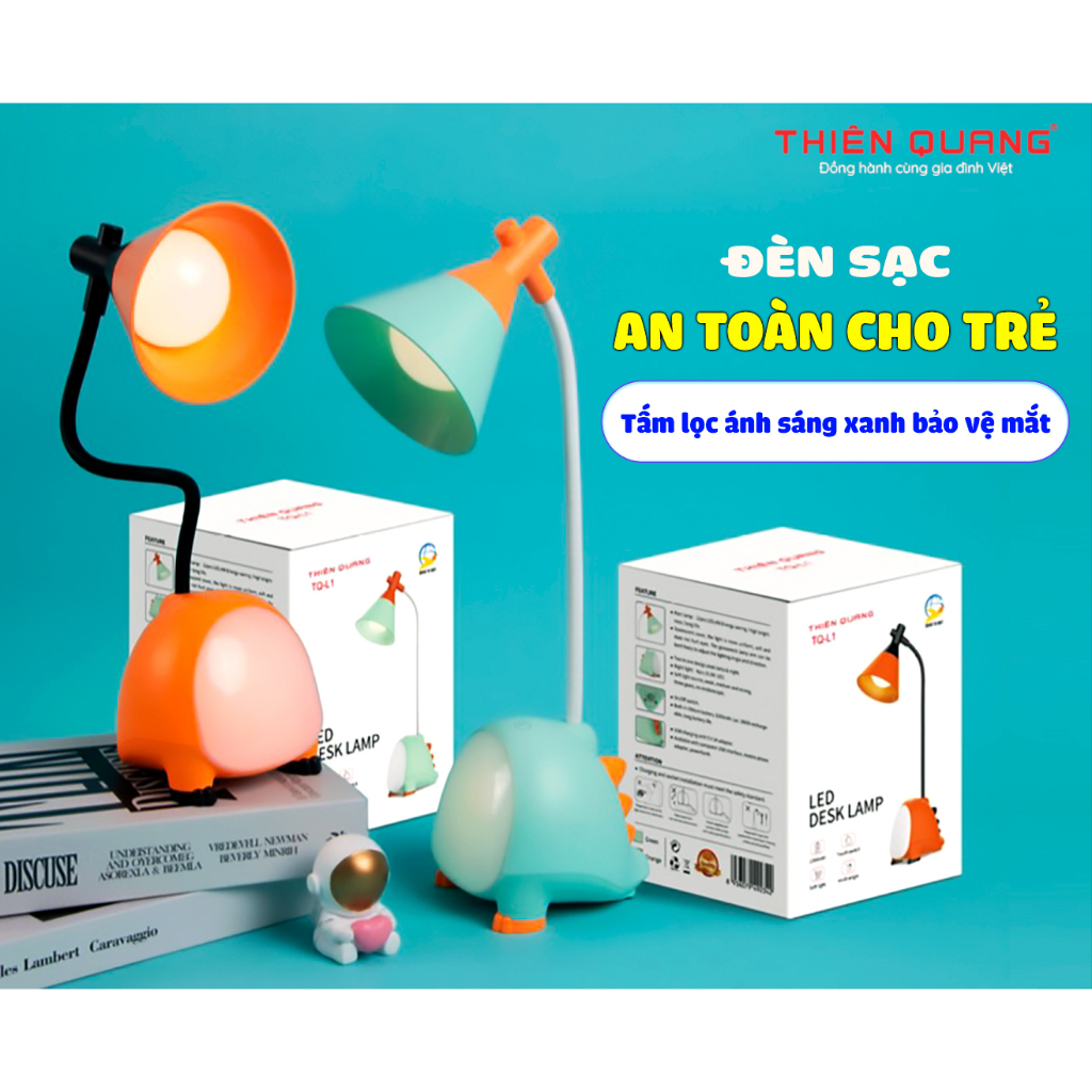 Đèn bàn học cảm ứng khủng long Thiên Quang, kết hợp đèn ngủ và đèn học, bảo vệ mắt, xoay 360 độ