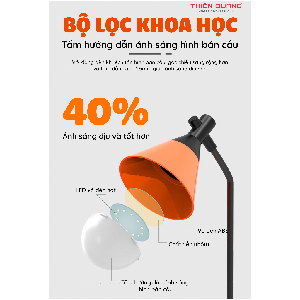 Đèn bàn học cảm ứng khủng long Thiên Quang, kết hợp đèn ngủ và đèn học, bảo vệ mắt, xoay 360 độ