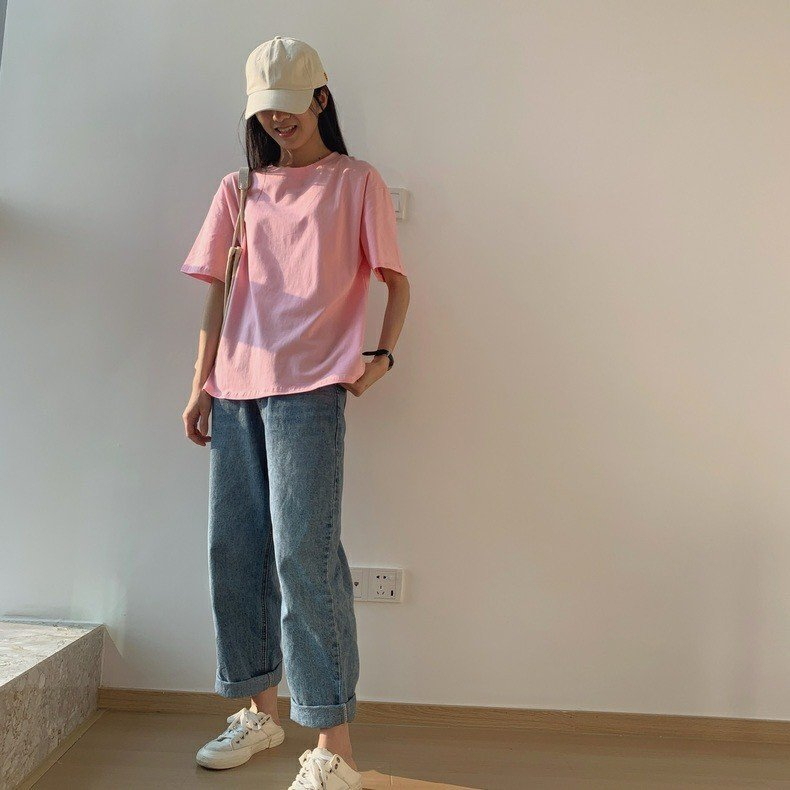 Áo thun cotton nữ trơn JULY, Áo phông trơn Hàn Quốc chất cotton 100%