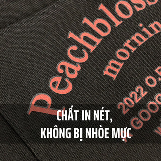 Túi tote túi vải canvas nữ đeo vai có ngăn phụ họa tiết chữ phong cách ulzzang