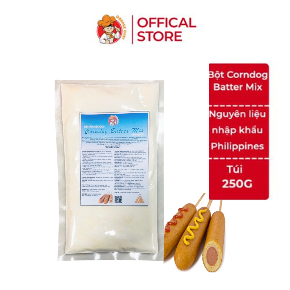 [Mã BMLTB35 giảm đến 35K đơn 99K] Bột làm bánh Corn Dog Orange Chef - Nguyên liệu nhập khẩu Phillipines