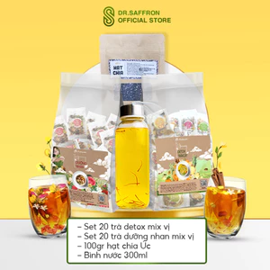 Set trà dưỡng nhan và detox mix vị 40 gói kèm quà tặng, thơm ngon giải nhiệt mùa hè
