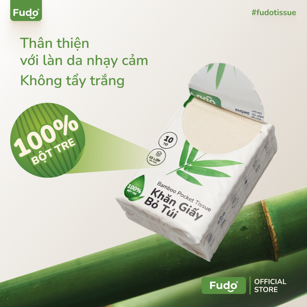 Ảnh Gói Khăn Giấy Bỏ Túi ║ Fudo Bamboo® ║ TISSUEPOCKET™ 4