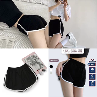 Quần short VIỀN nữ cạp chun chất co dãn 4 chiều mát lạnh ôm tôn dáng biker