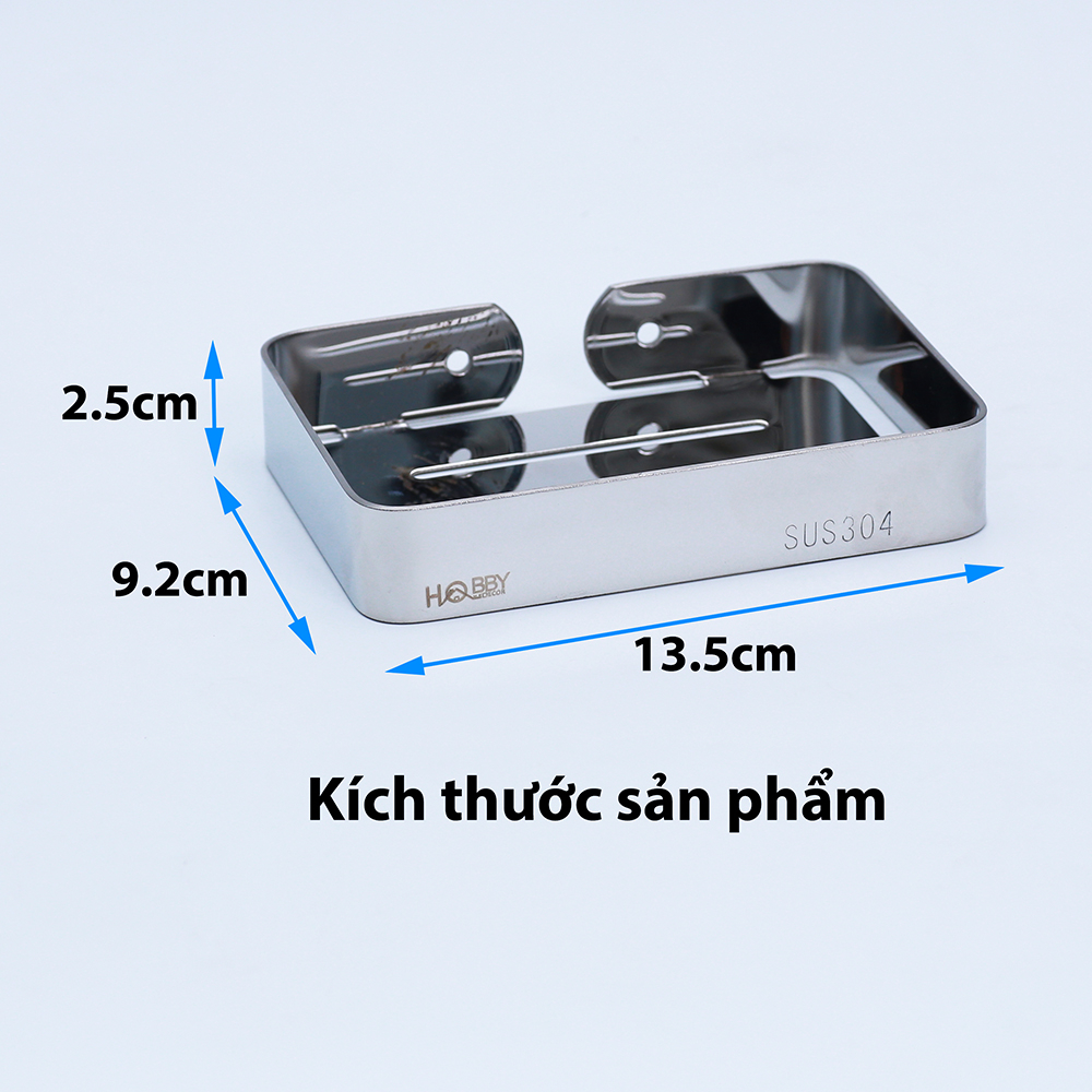 Kệ đựng xà bông cục dán tường inox 304 có keo dán Hobby Home Decor SB4