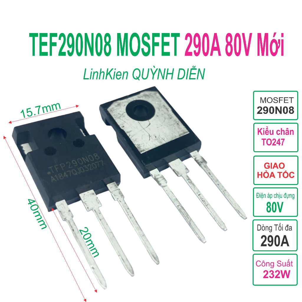 290N08 - TFP290N08 Mosfet 290A 80V - linh kiện điện tử QUỲNH DIỄN ...