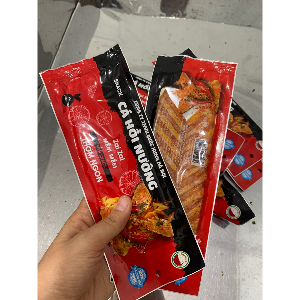 Combo 10 Gói Cá Hồi Nướng Snack Hiệu Dưa Hấu Đỏ, Cay Cay đồ ăn vặt