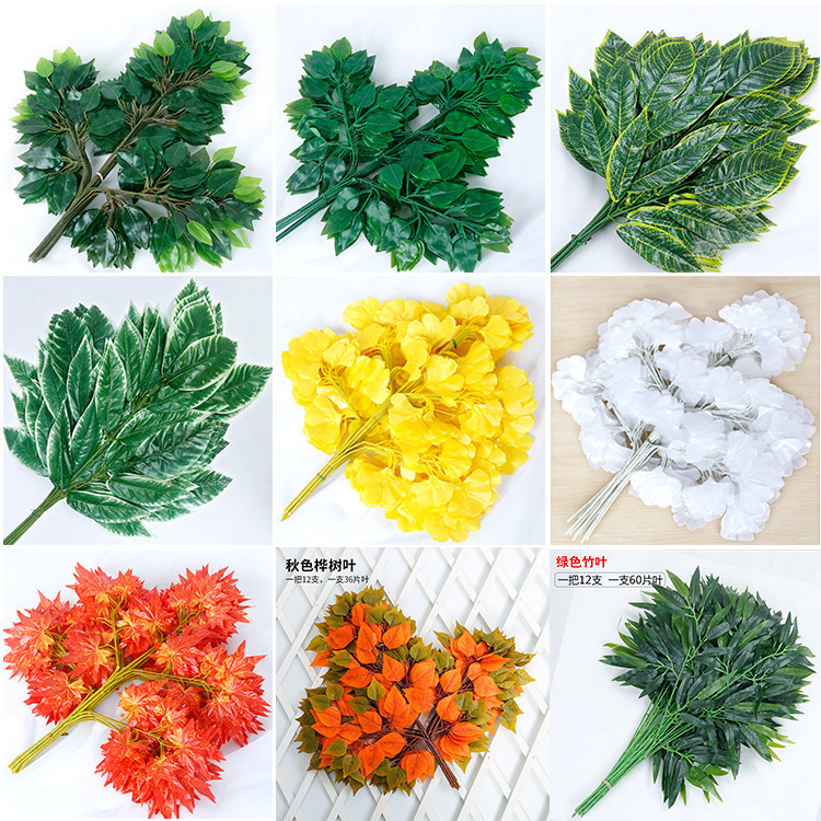 Cành lá giả như thật trang trí tường rào làm cây giả