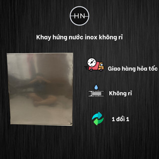 Khay hứng nước tủ bếp inox không rỉ có đầu thoát nước (hàng gia công)