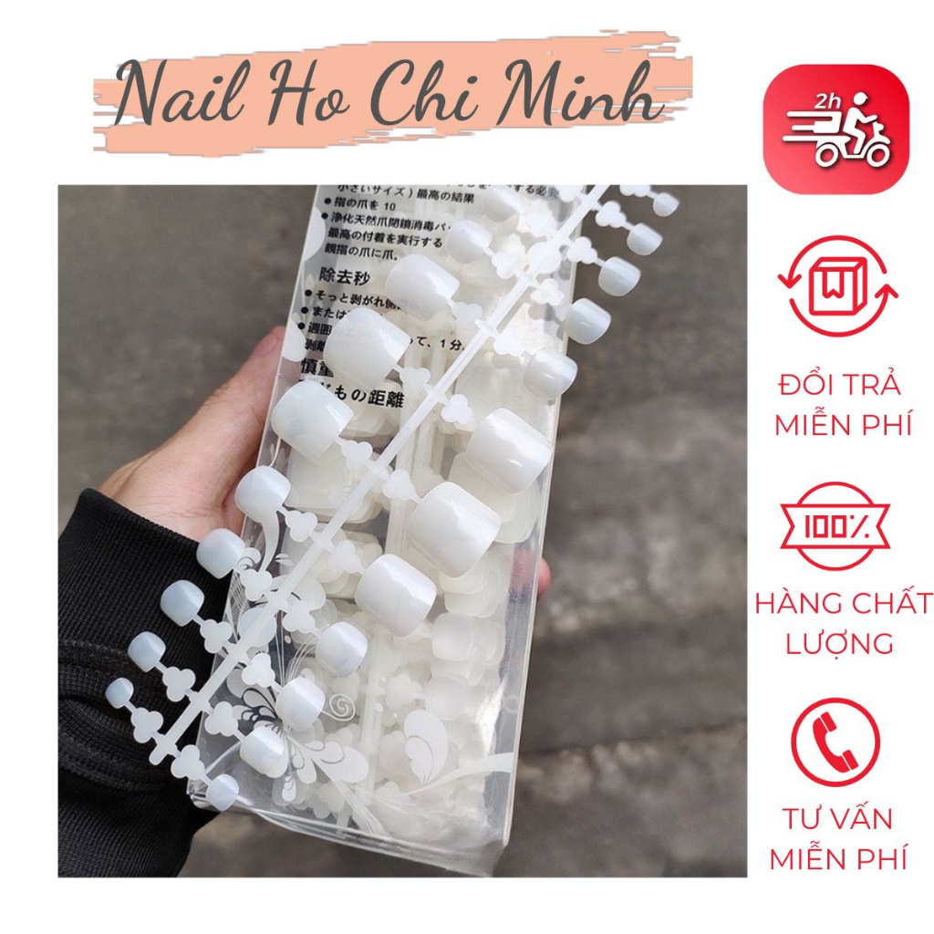 Móng úp chân HSM chính hãng phom chuẩn - Hộp 504 móng úp chân giả đủ size