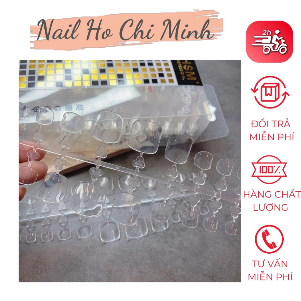 Móng úp chân HSM chính hãng phom chuẩn - Hộp 504 móng úp chân giả đủ size