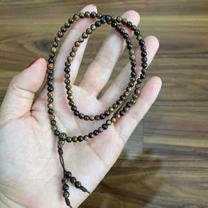 Vòng tay bằng trầm hương sánh chìm 108 hạt 4mm may mắn bình an và tài lộc-Trầm hương HỘI AN