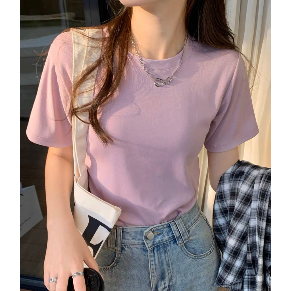 Áo phông LYRA baby tee trơn cổ tròn trẻ trung chất cotton tăm thoáng mát – CSYAP0210