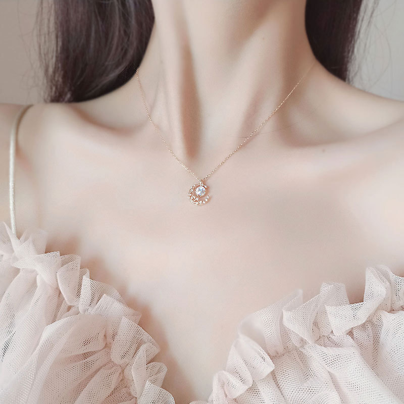 Ảnh Dây chuyền bạc nữ CDE Moonstone đá mặt trăng lấp lánh Necklace CDE6068SV - Dây chuyền bạc nữ Lamy 2