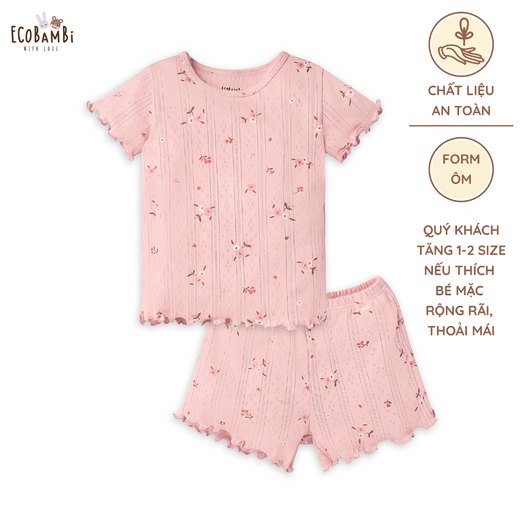 [Mã BMLTB35 giảm đến 35K đơn 99K] Bộ thun cotton TAY NGẮN phong cách Hàn Quốc bé gái EcobambiWithLove