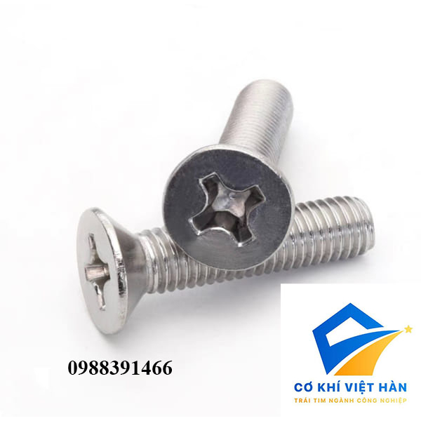Vít pake đầu bằng inox 304 size M3 và M4 , ốc 4 cạnh đầu non inox, ốc ...