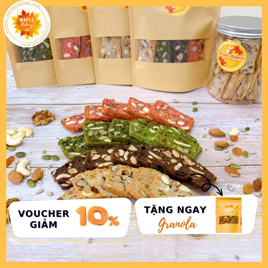 Bánh Biscotti healthy nguyên cám - Giảm cân, tốt cho sức khỏe (túi 500g ...